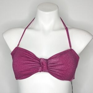 NWT BCBGeneration Berry pink purple shimmer bikini top XS